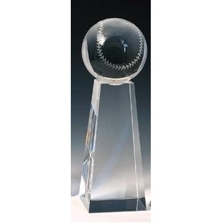 Optic Crystal Faceted Baseball Award