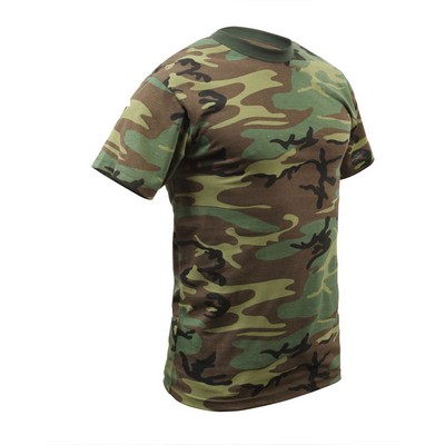 Men's Woodland Camouflage Military T-Shirt (3XL)