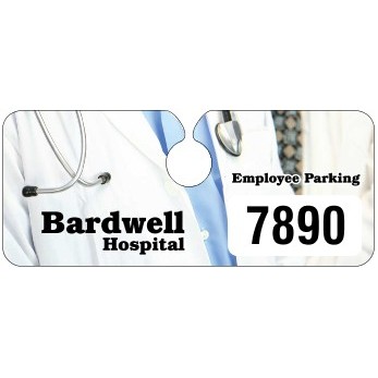 .020" Hidden Deluxe 4 Color Process Plastic Hang Tag Parking Permit