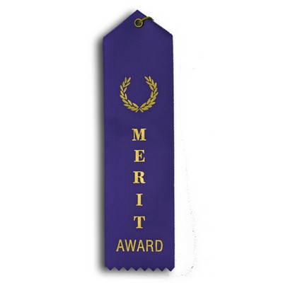 Standard Stock Ribbon w/Card & String (2"x8") - Merit Award