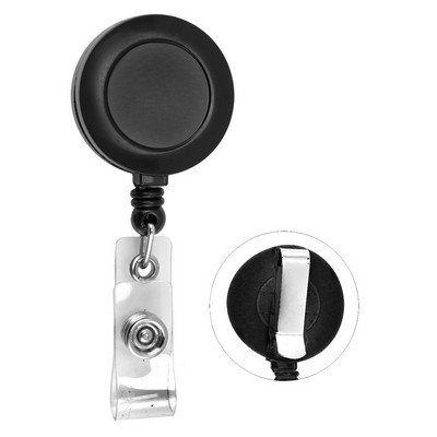 Round Retractable Badge Reel w/Sliding Belt Clip (Blank)