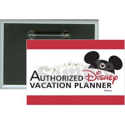 Business - Authorized Disney Vacation Planner - 3 X 2 Inch Rectangle Button