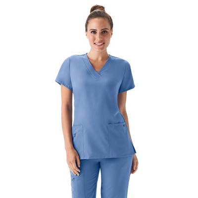 Jockey Women's V-Neck Zipper Pocket Scrub Top