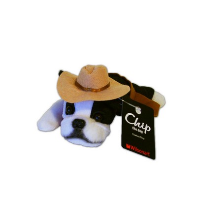 Plush Terrier Dog with Cowboy Accessories