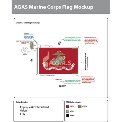 Marine Corps Deluxe Flags 4x6 foot