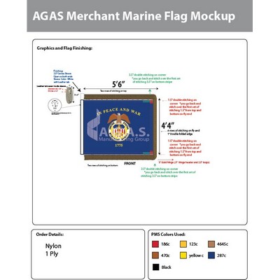 Merchant Marine Parade Flags 52x66 inch