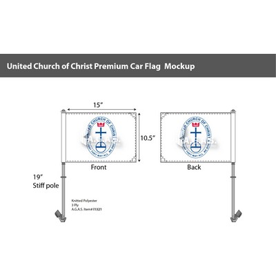 United Church of Christ Car Flags 10.5x15 inch Premium