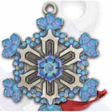 Pewter Gallery Print Snowflake Ornament w/Center Star