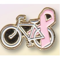 1" Bicycle & Awareness Ribbon Lapel Pins