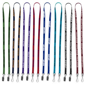 "Belmont" 3/8" Import Air Ship Width Dual Attachment Silkscreen Polyester Lanyard