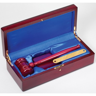 10" Rosewood Finish Gavel and Box