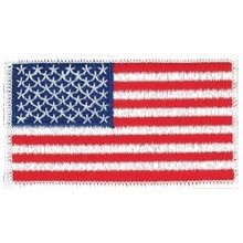 US Flag Patch 3.5" x 2" Emblems (White Standard)