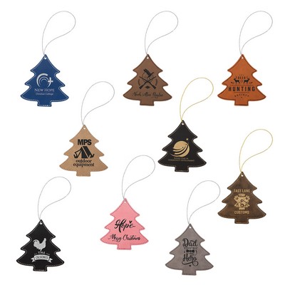 4" x 4.5" - Premium Leatherette Ornaments - Tree