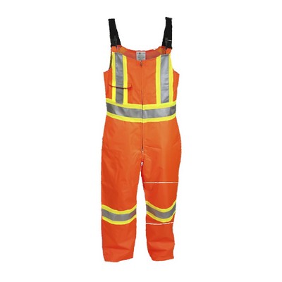 Quilted Comfort Orange Bib Rain Pants