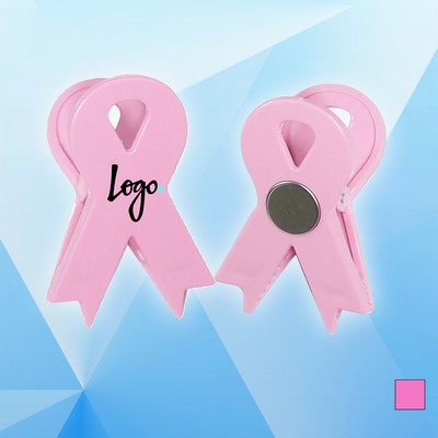 Pink Ribbon Magnetic Memo Clip Holder