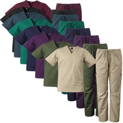 Medgear Men's Stretch 12-pocket Utility Unisex Scrub Set