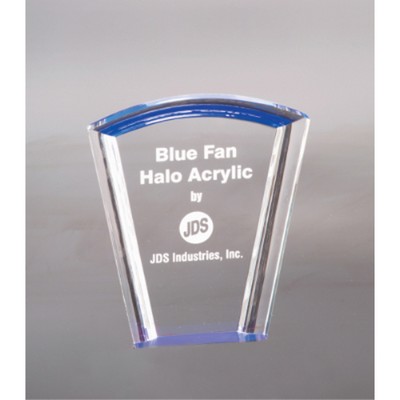 7" Blue Fan Halo Acrylic Award