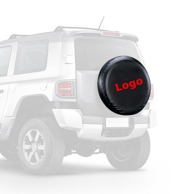 Black PU Leather Spare Car Tire Cover for RV SUV Trailer Truck Wheel Fits 32" Diameter