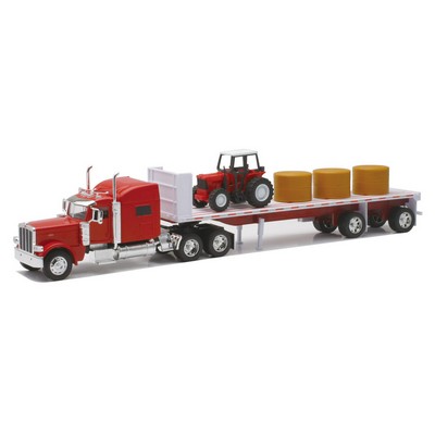 Die Cast Replica Peterbilt® 389 w/ Hay and Farm Tractor 1/32 Scale (u)