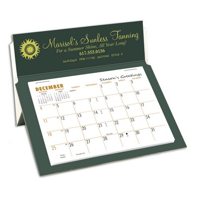 5 Rite-A-Dex Mini Memo Desk Calendar, Forest Green/White