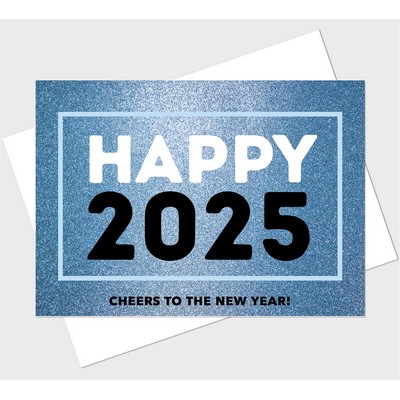 2025 in Glitter New Year Greeting Card