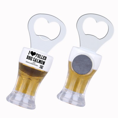 Beer Cup Shaped Bottle Opener w/Magnet