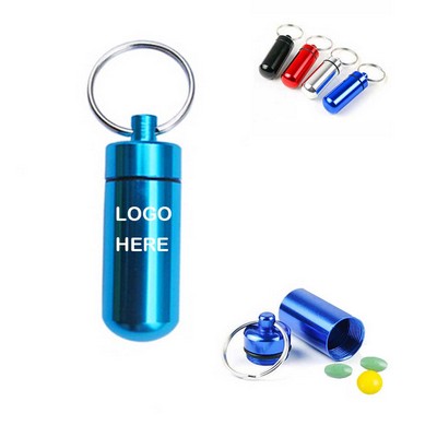 Aluminum Pill Holder Keychain