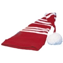 Striped Knit Stocking Cap w/Pom Pom