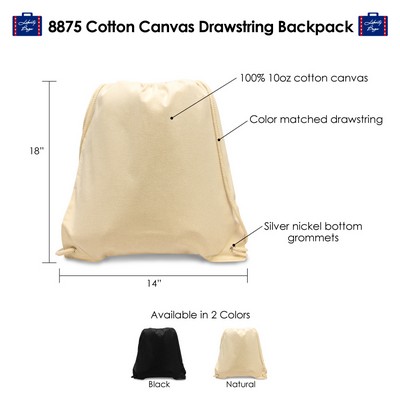 Cotton Canvas Natural Drawstring Bag