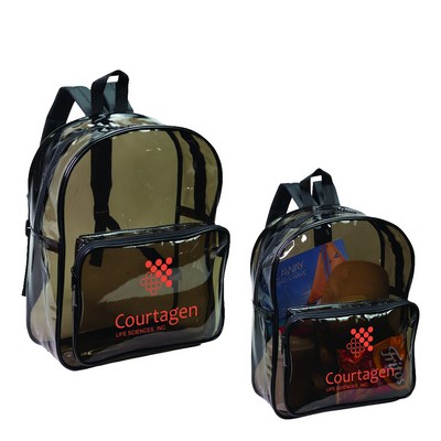 Transparent Black Vinyl Backpack