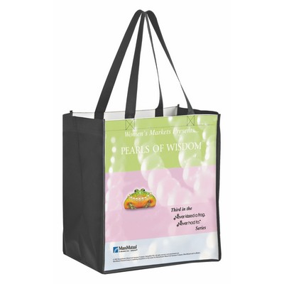 Recycled PET Laminated Non Woven Tote Bag w/Full Color Printing (13"x15")