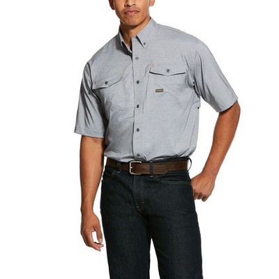 Ariat® Men's Charcoal Heather Gray Rebar® Made Tough VentTEK™ Short Sleeve Work Shirt