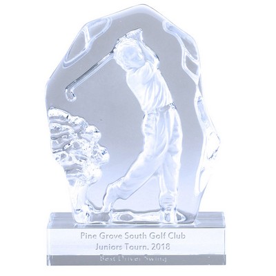 6¾" Sculpted Male Golfer Glass Award