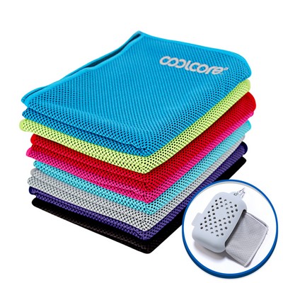 Cooling Towel - One Color Imprint - Silicone Gel Case