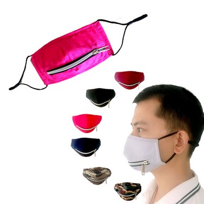 Adjustable Zipper Opening Reusable Cotton Face Mask