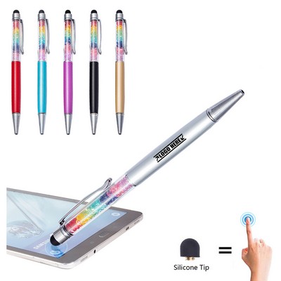 Rainbow Diamonds Metal Pen With Stylus