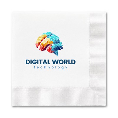 Digital 3 Ply White Beverage Napkin