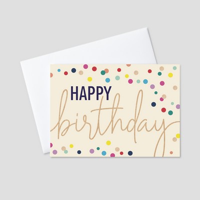 Pastel Confetti Birthday Greeting Card