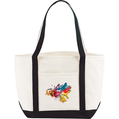 Nautical Cotton Canvas Boat Bag - Full Color Transfer (13.25"x19.75"x7")