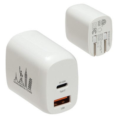 Sonic 20W Fast USB-C PD Charger with Dual Outputs