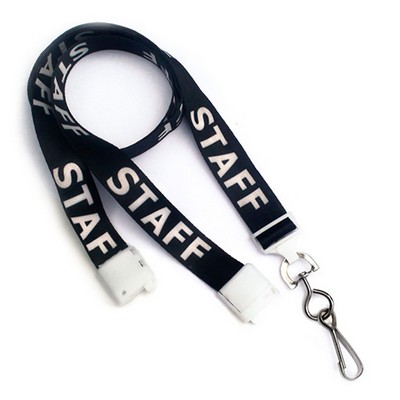 5/8" Pre-Printed Breakaway Lanyards with Swivel Hook, "Staff"