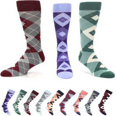 Stock ready Argyle premium dress Socks w/ Custom embroidered logo, 200 needles