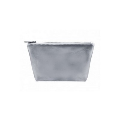 Trapezoid Leatherette Zippered Cosmetic Bag