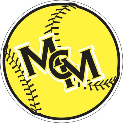 Custom Circle Softball Car Magnet (5.75")