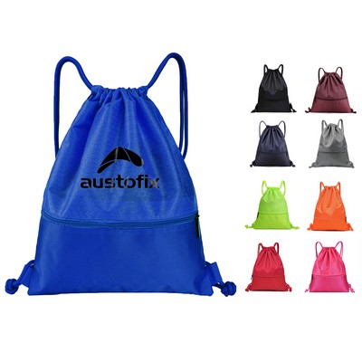 Football Material Drawstring Backpack Bag