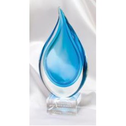 12" Raindrop Art Glass Sculpture Award