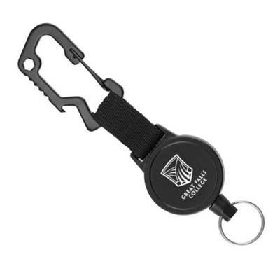 Outdoor Carabiner Round Badge Reel w/ Keyring