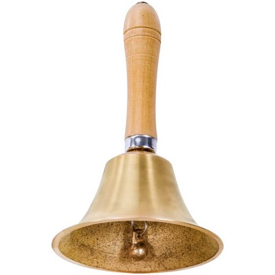 Hand Call Bell with Solid Brass Wooden Handle