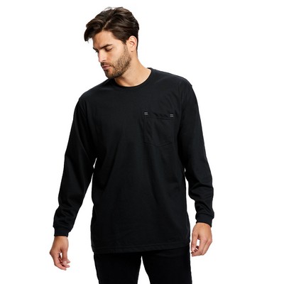 US BLANKS Men's USA Made Flame Resistant Long-Sleeve Pocket T-Shirt