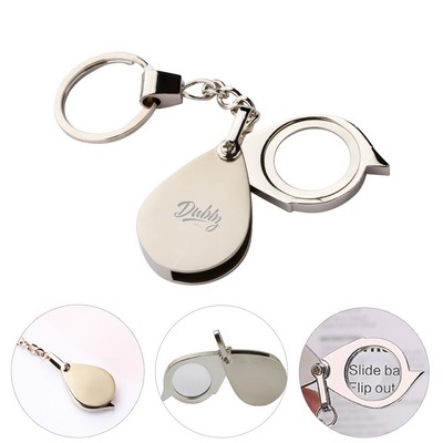 10X Portable Folding Magnifier Mini Key Chain